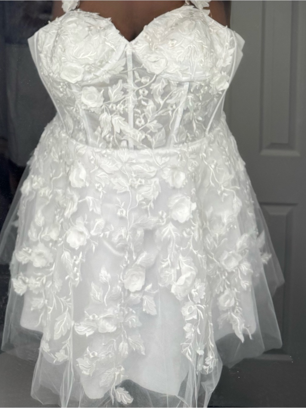 NEW 3D Floral Corset Wedding Dress | Size 14 Fits 12 | Bridal Gown